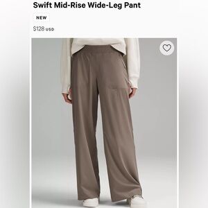 Lululemon Swift Mid-Rise Wide-Leg Pant size 4